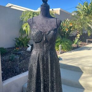 Windsor Black Lace Corset Dress Size 11 Cocktail Formal